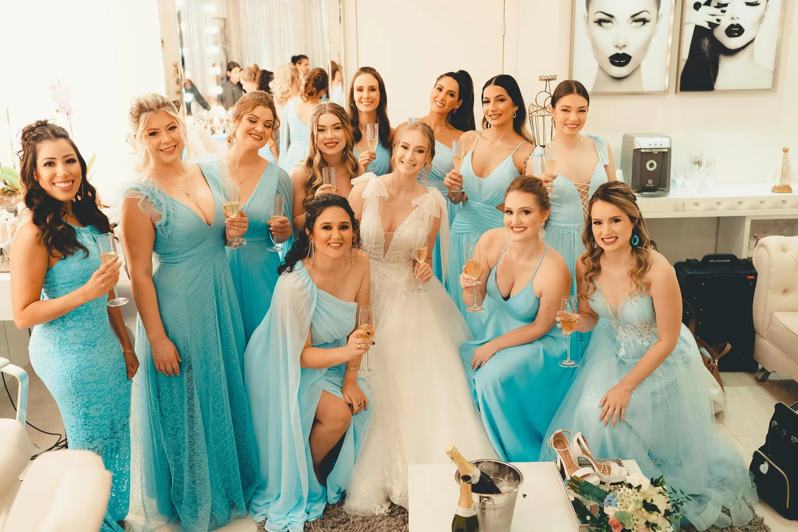 Soft blue bridal palette