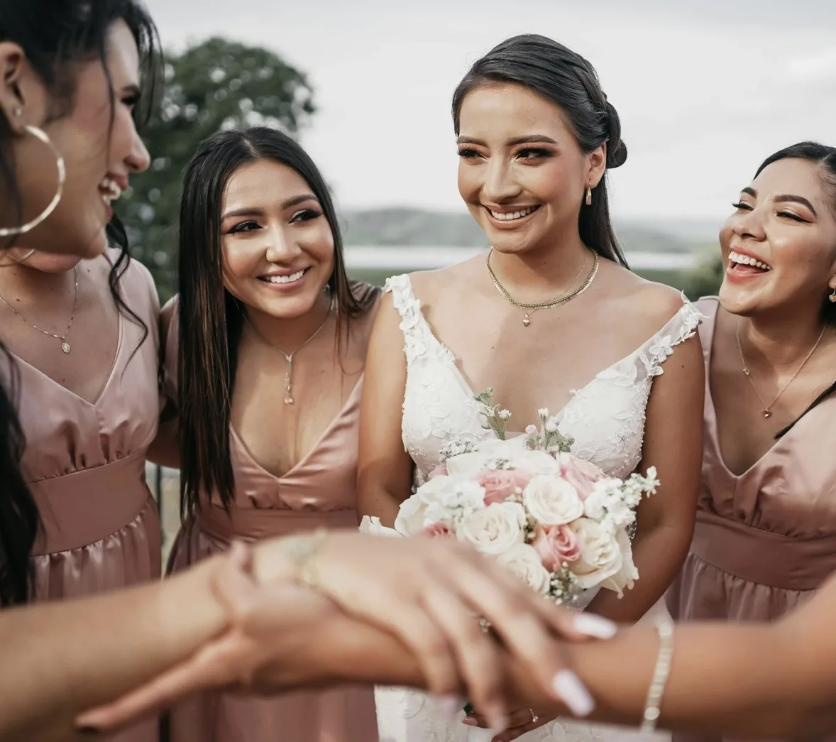 Dusty rose bridal styling